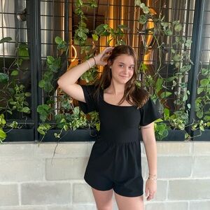 Black Tie Back Romper